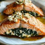 Spinach and Feta Stuffed Salmon