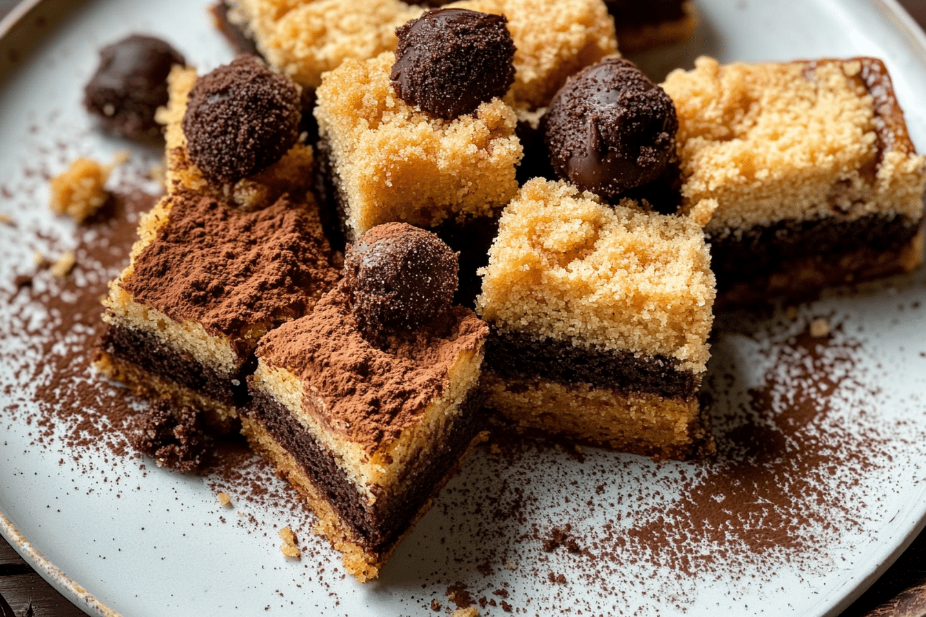 Chocolate Espresso Marble Cake with Crumb Topping