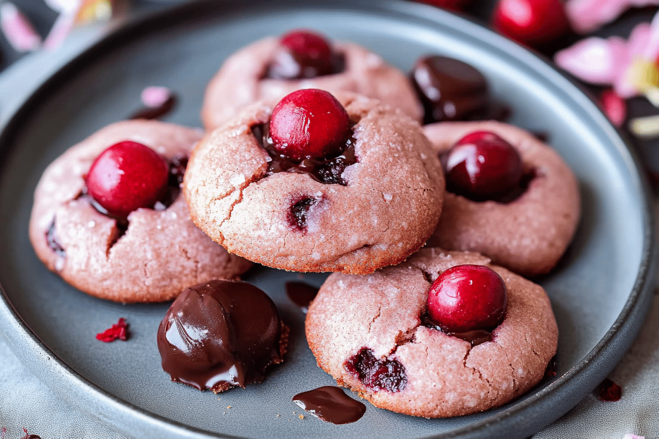 Chocolate Cherry Blossom Cookies