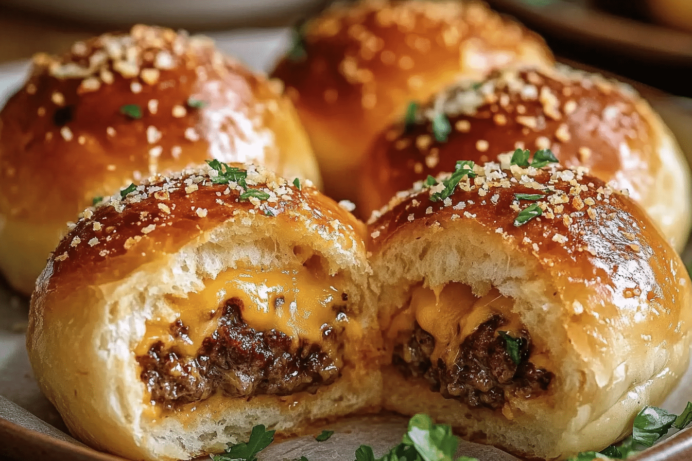 Garlic Parmesan Cheeseburger Bombs
