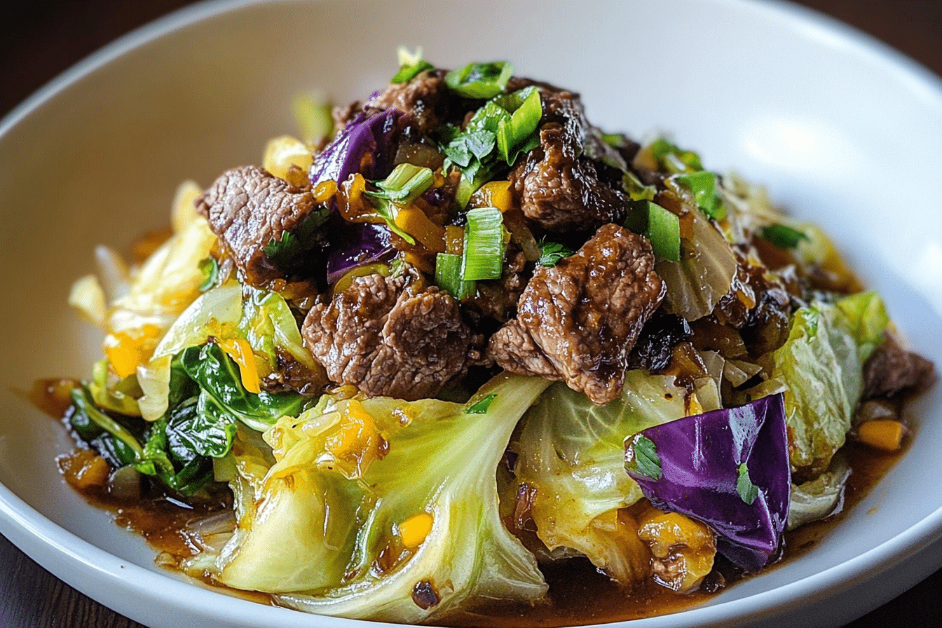 Savory Low-Carb Cabbage and Beef Stir Fry