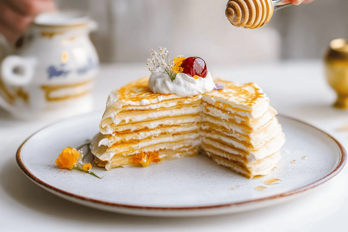 Honey Chamomile Crepe Cake