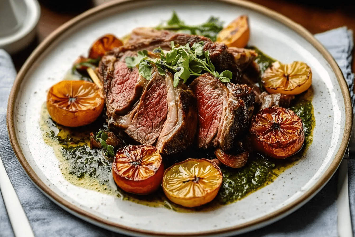 Oven-Roasted Lamb Shoulder with Herb Sauce