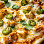 Spicy Chicken and Pickled Jalapeno Pizza