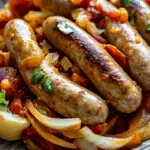 Italian Sausages with Spicy Tomato Sauce and Onions