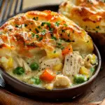 Twice Baked Chicken Pot Pie Potatoes