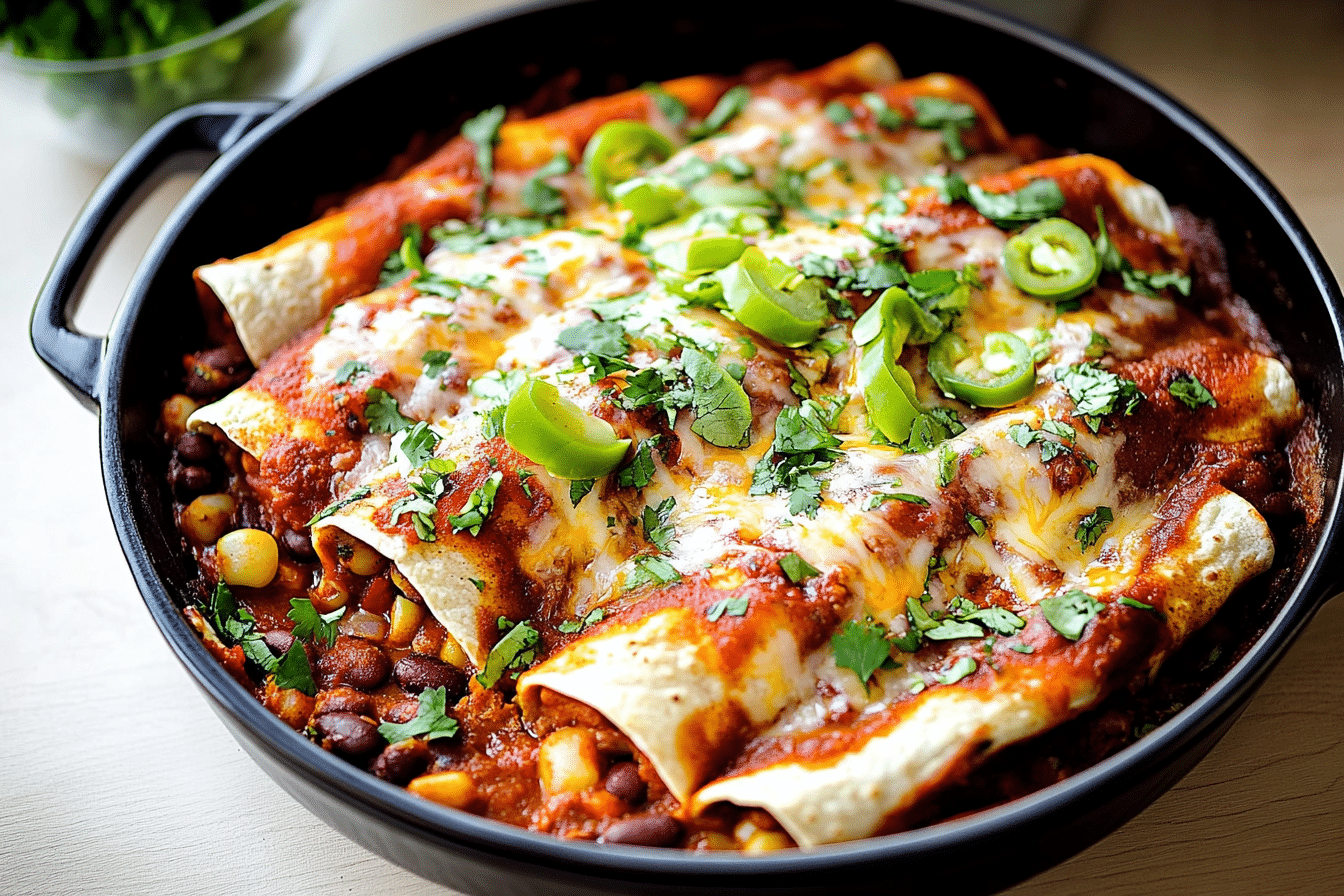 Vegetarian Bean and Cheese Enchiladas