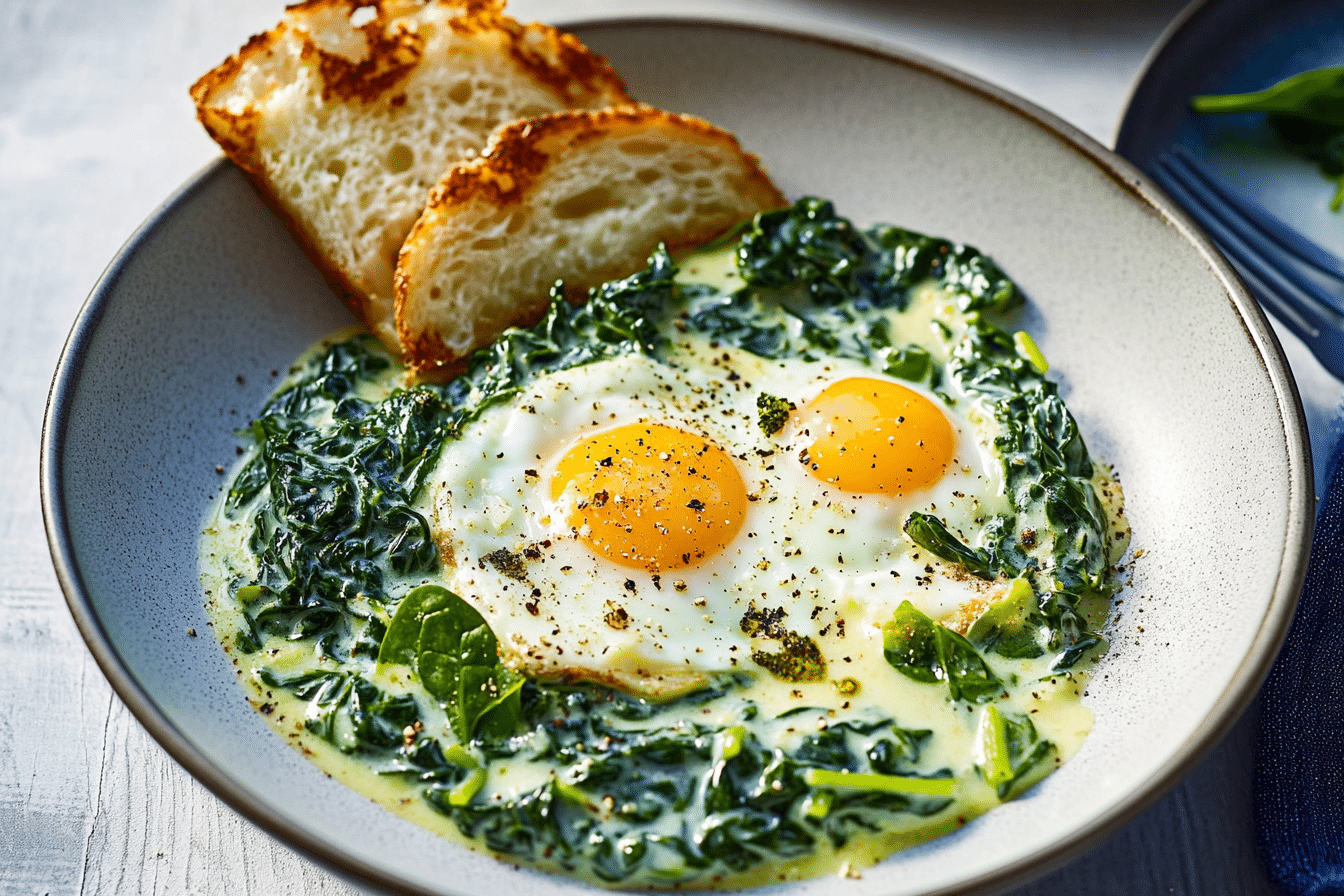 Creamy Spinach and Eggs