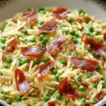 Creamy Orzo with Peas & Prosciutto
