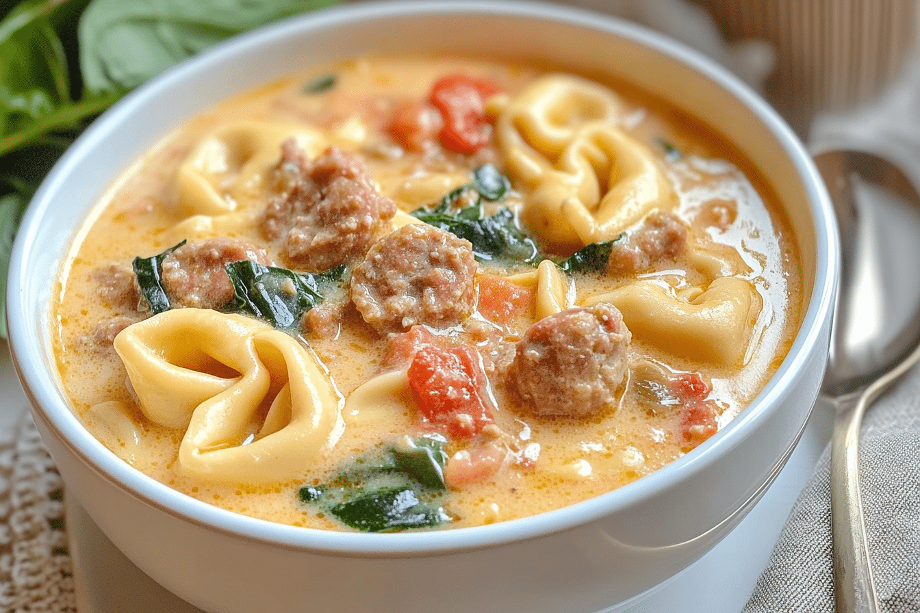 Creamy Sausage Tortellini Soup