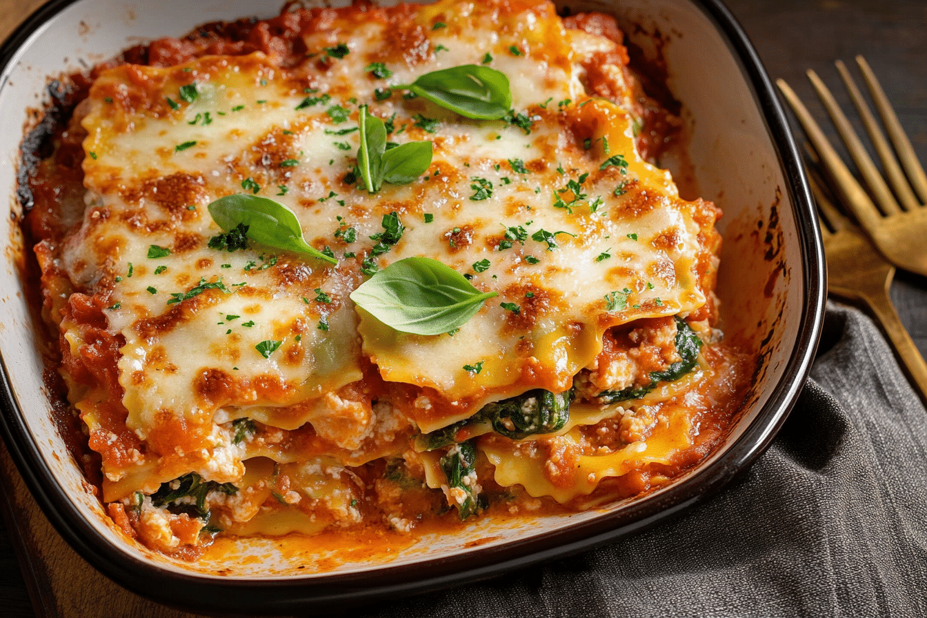 Spinach Ravioli Bake