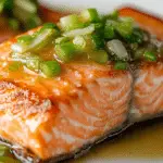 Baked Salmon with Ginger Scallion Sauce