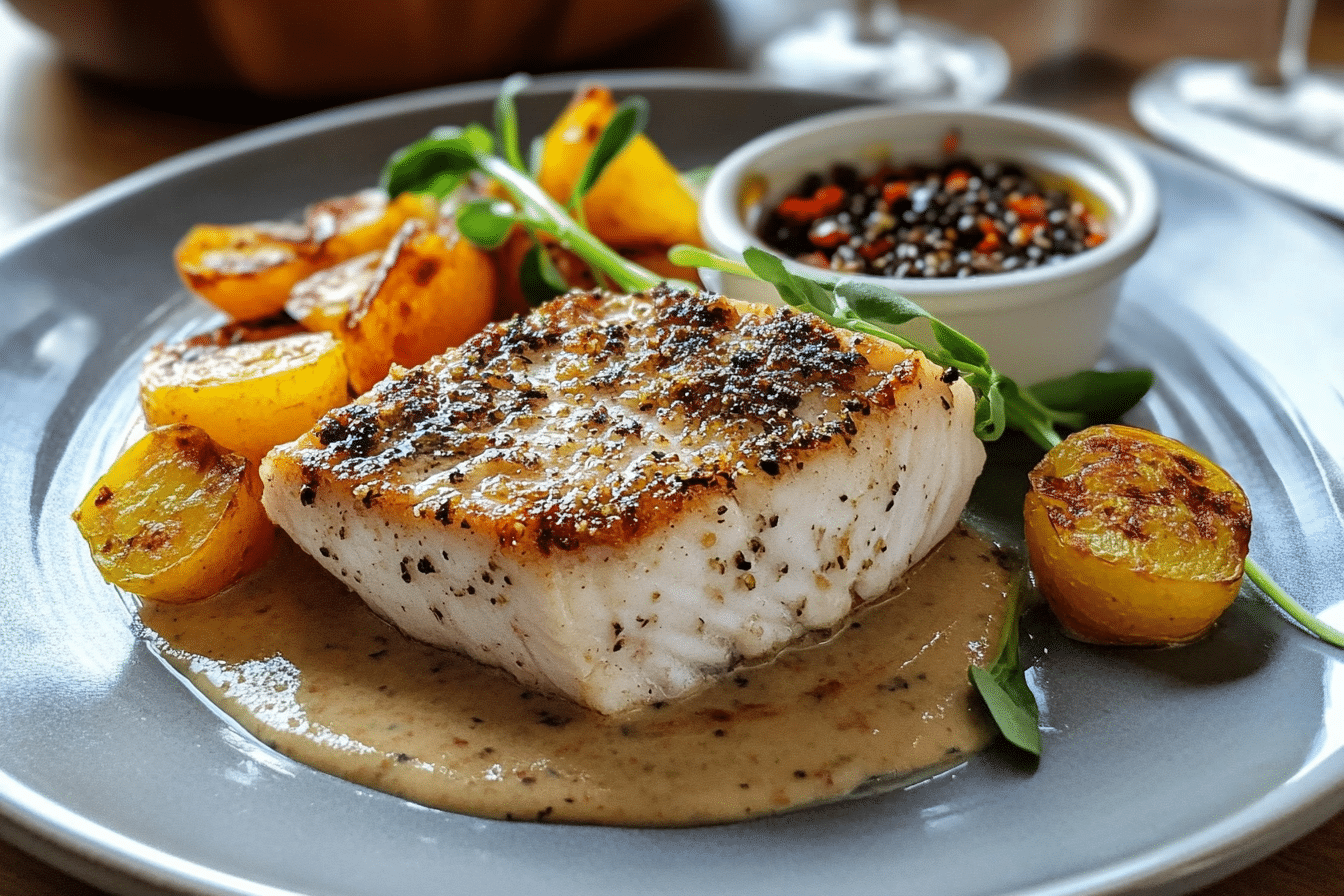 Buttery Swordfish Au Poivre