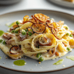 Paglia e Fieno with Crispy Shallots