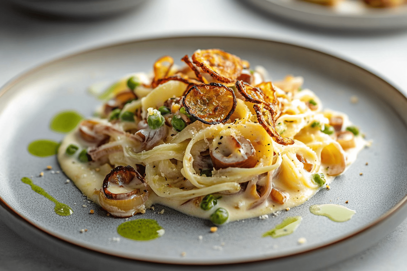 Paglia e Fieno with Crispy Shallots