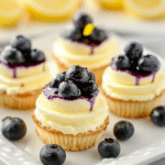Mini Lemon Blueberry Cheesecakes