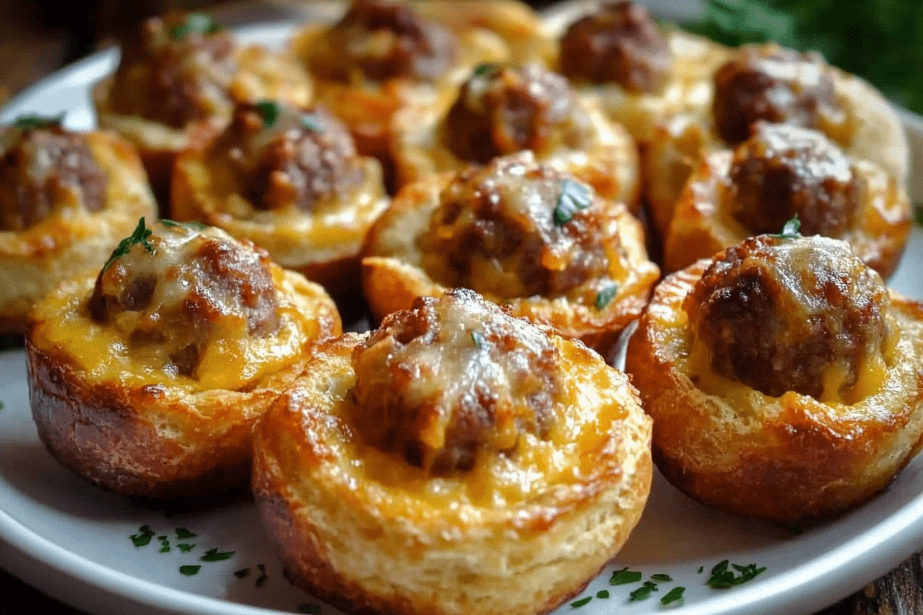 Sausage-Cheese Ball Biscuit Cups