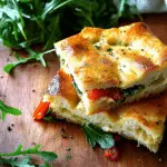 Focaccia with Roasted Red Pepper & Arugula