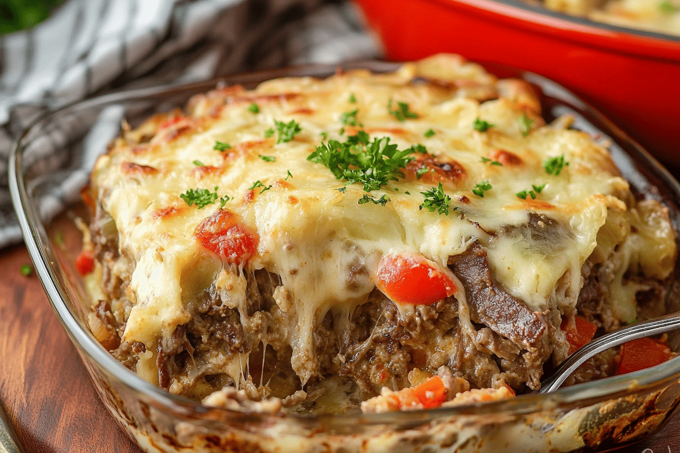 Philly Cheesesteak Bake