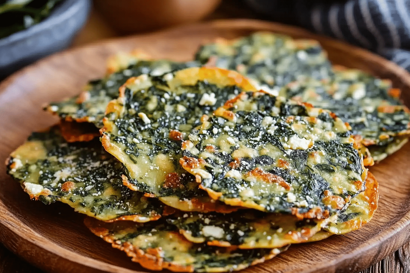 Mediterranean Spinach and Feta Crisps
