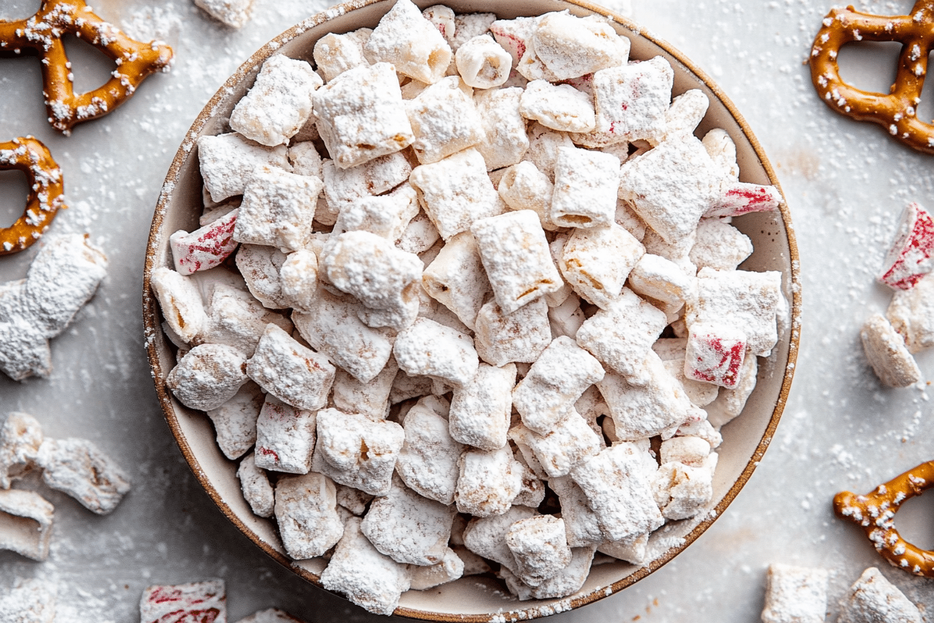 White Chocolate Peppermint Puppy Chow