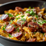 Cheesy Smoked Sausage Pasta