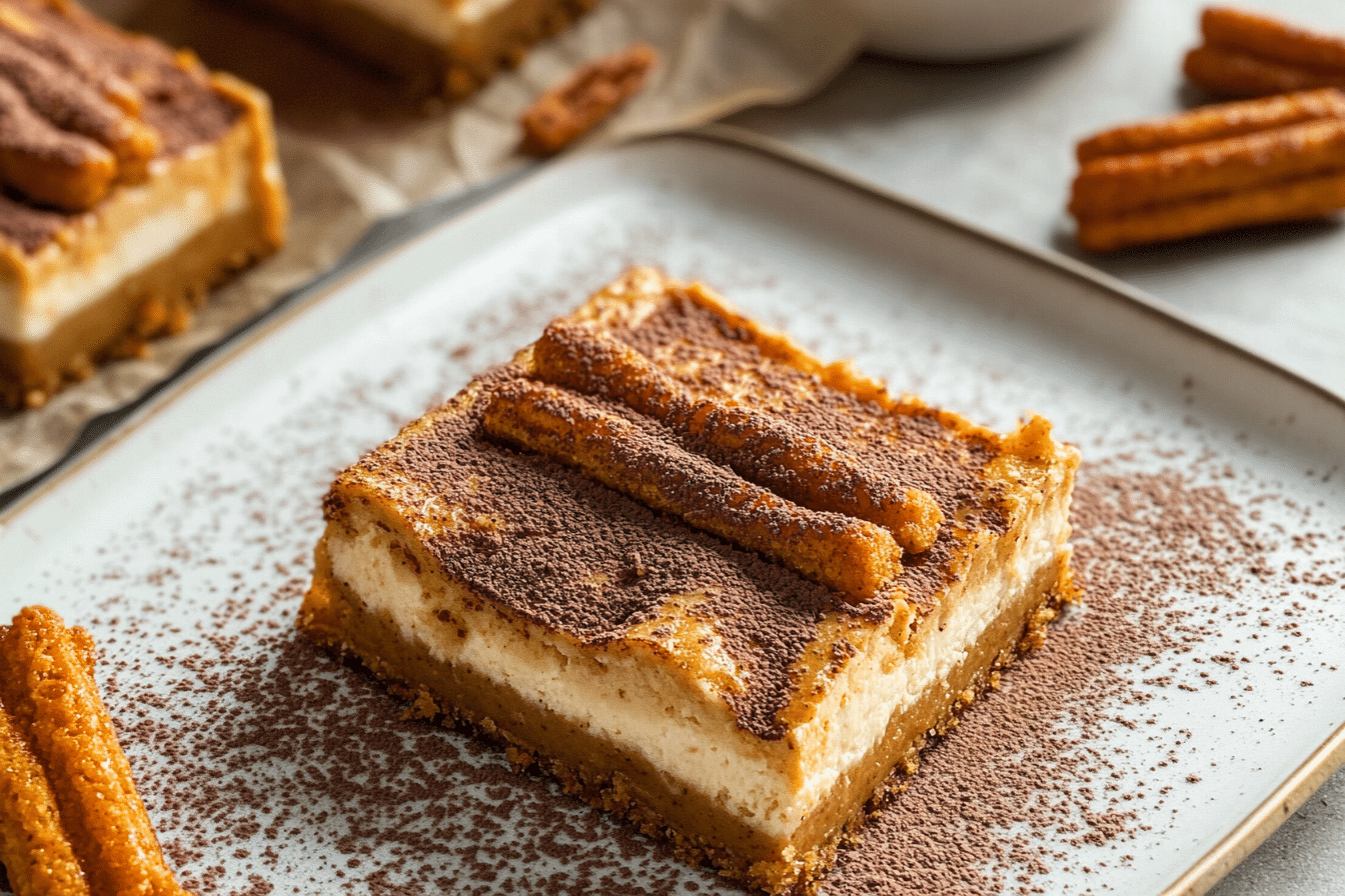 Pumpkin Churro Cheesecake Bars