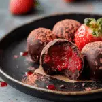Decadent Strawberry Dark Chocolate Truffles