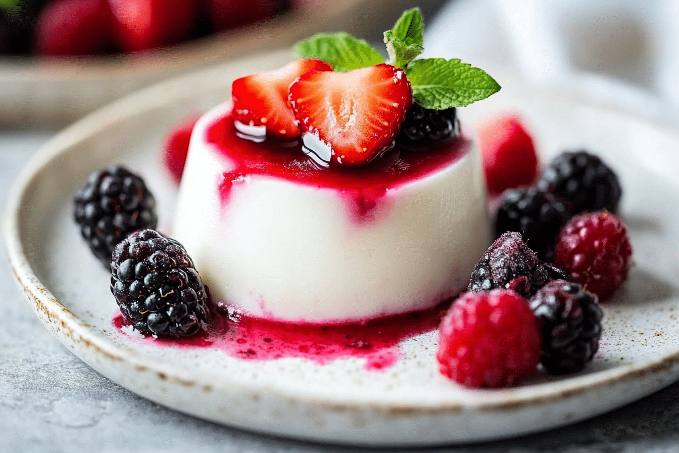Yogurt Panna Cotta with Macerated Berries