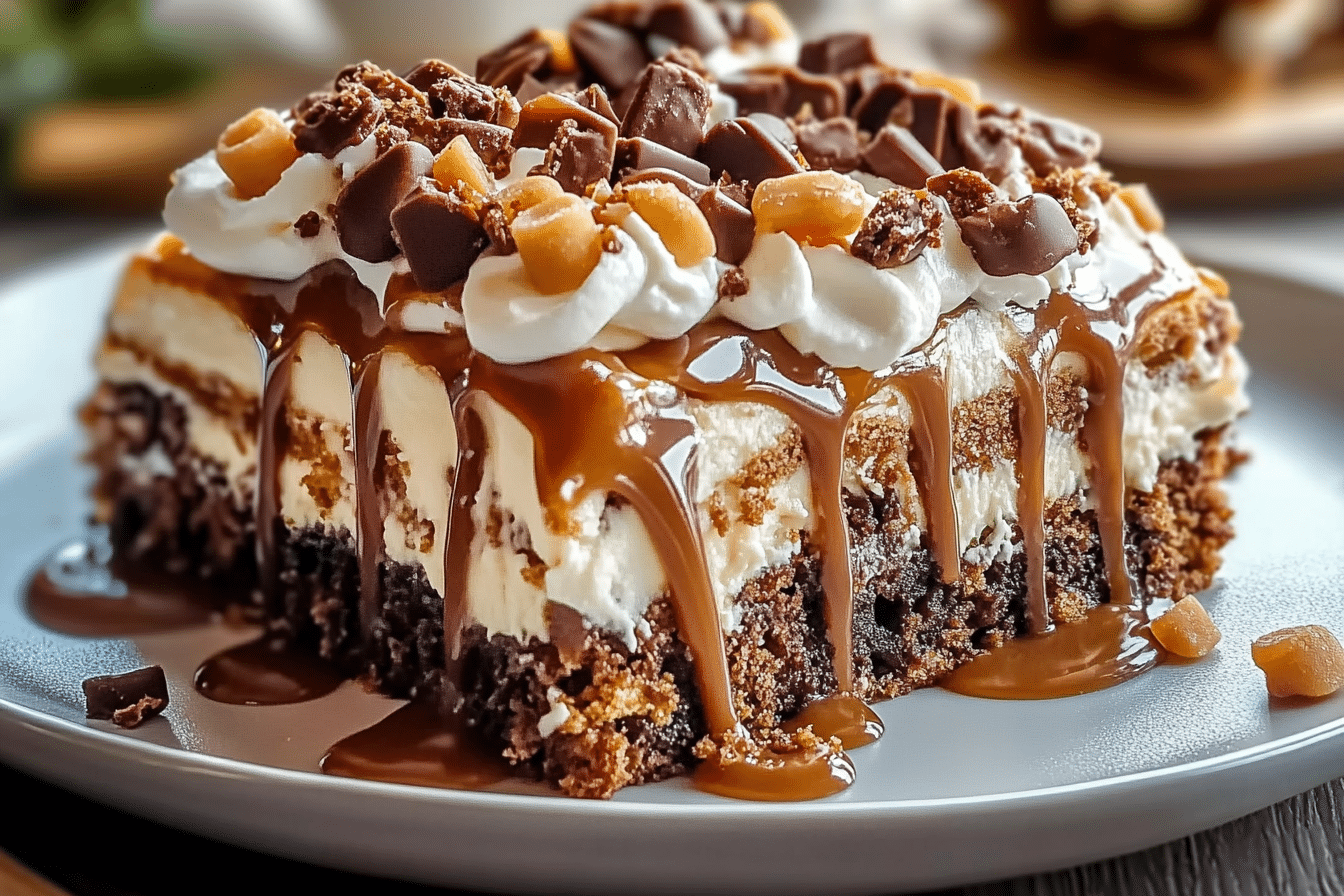Heath Bar Poke Cake