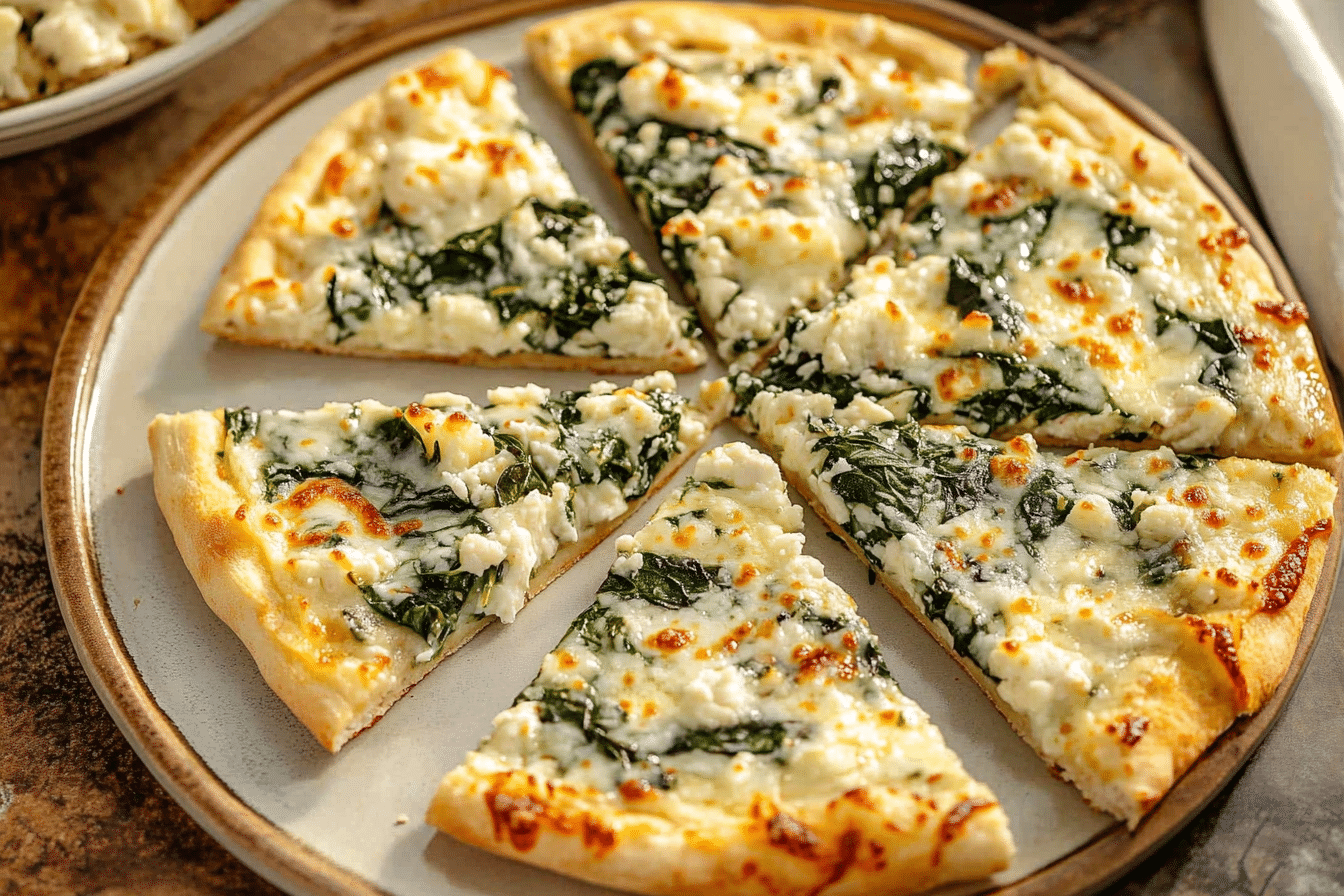 Garlic Spinach White Pizza