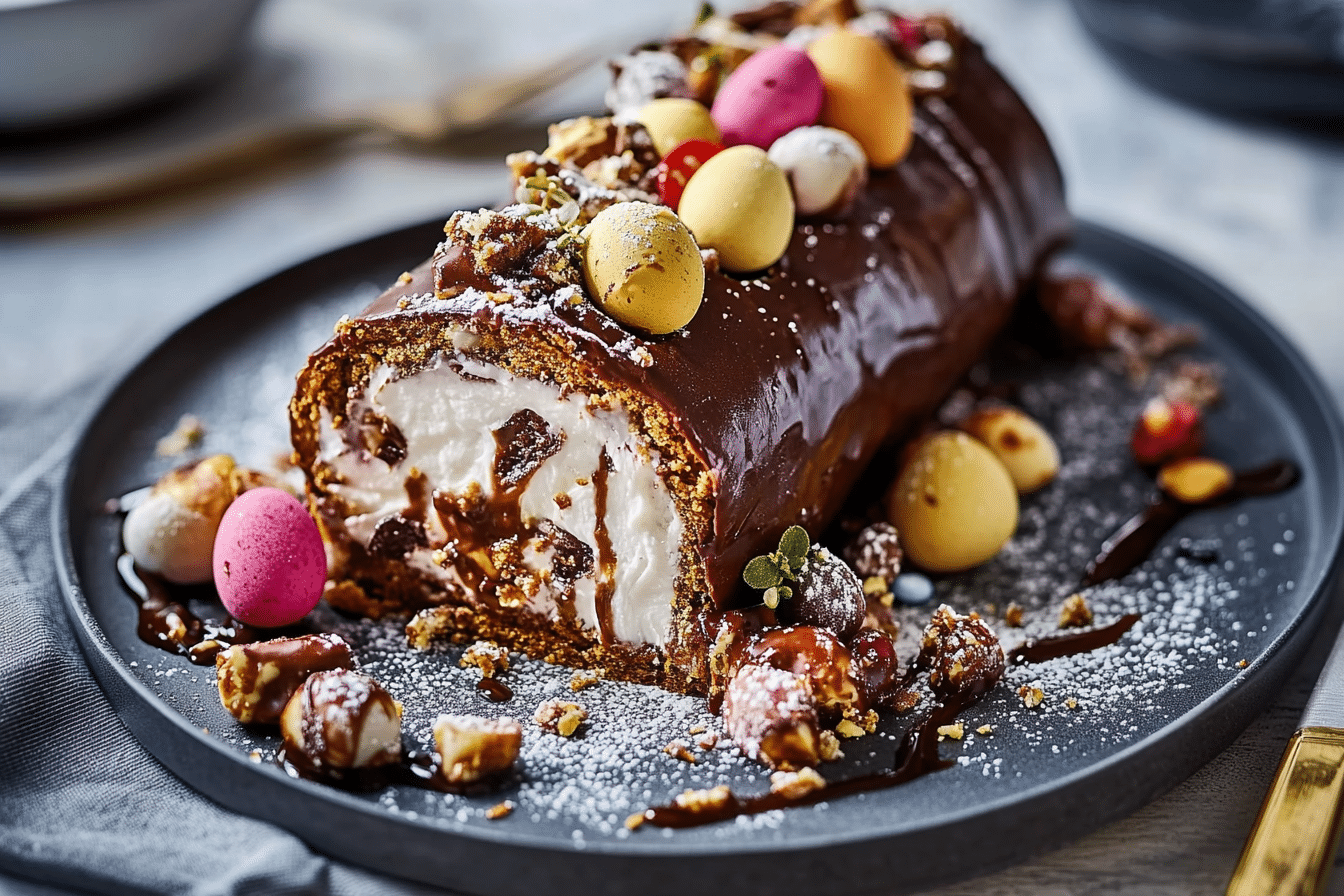 Easter Rocky Road Roulade