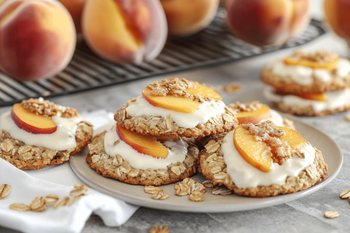 White Chocolate Peach Oatmeal Cookies