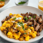 Copycat Dunkin' Hash Brown Brisket Bowl