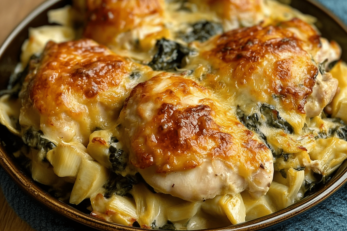 Spinach Artichoke Chicken Bake