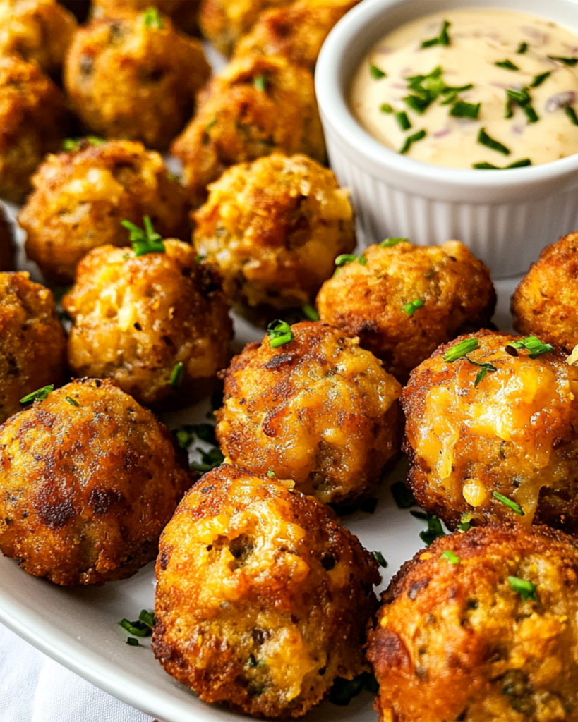 Creole Sausage Balls with Remoulade Sauce