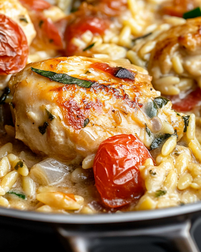 One-Pan Tuscan Chicken Orzo