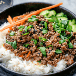 Korean Ground Beef and Rice Bowls