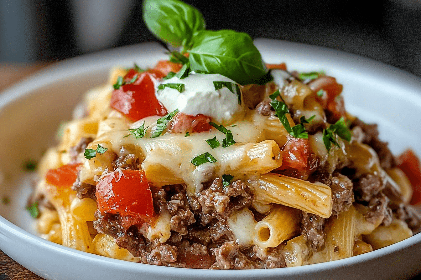 Crockpot Philly Cheesesteak Pasta Casserole