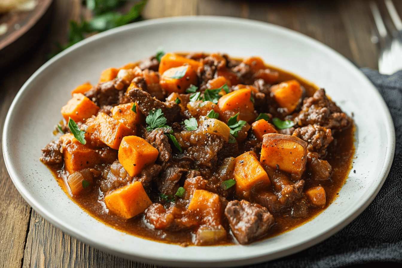 Moroccan Beef Sweet Potato Stew