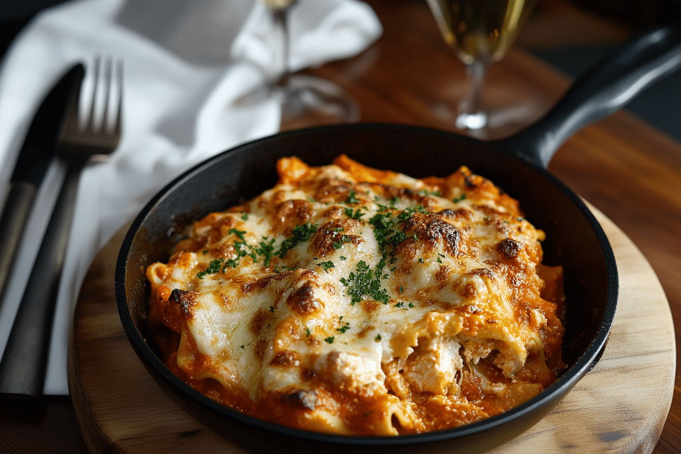 Easy Chicken Parmesan Lasagna Skillet