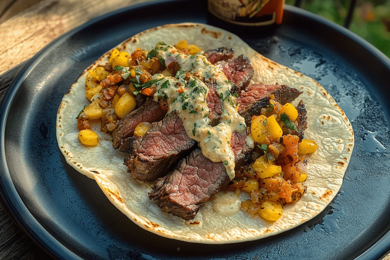Grilled Steak Elote Tacos