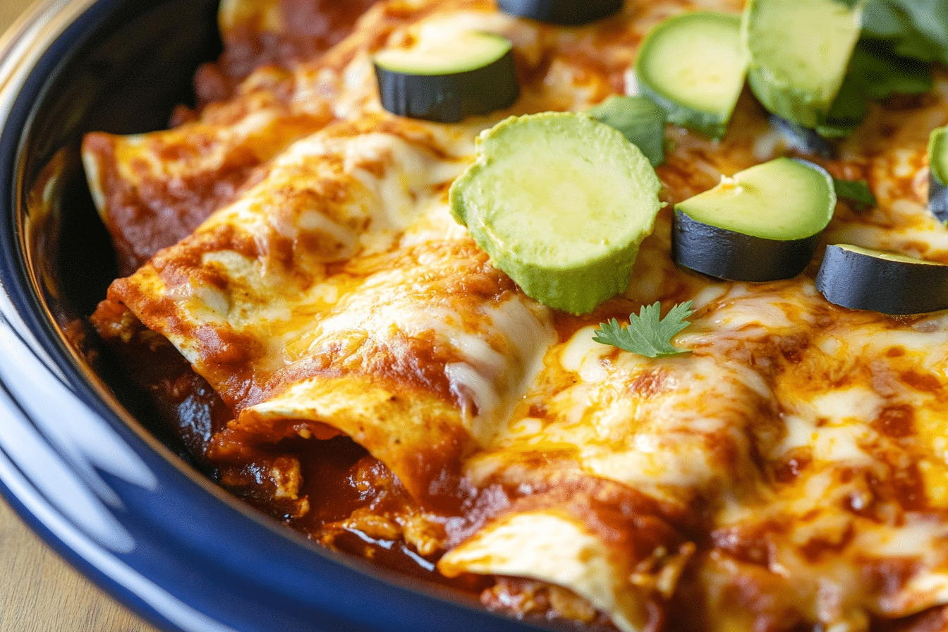 Slow Cooker Chicken Enchiladas