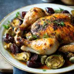 Roast Chicken with Dates & Artichokes