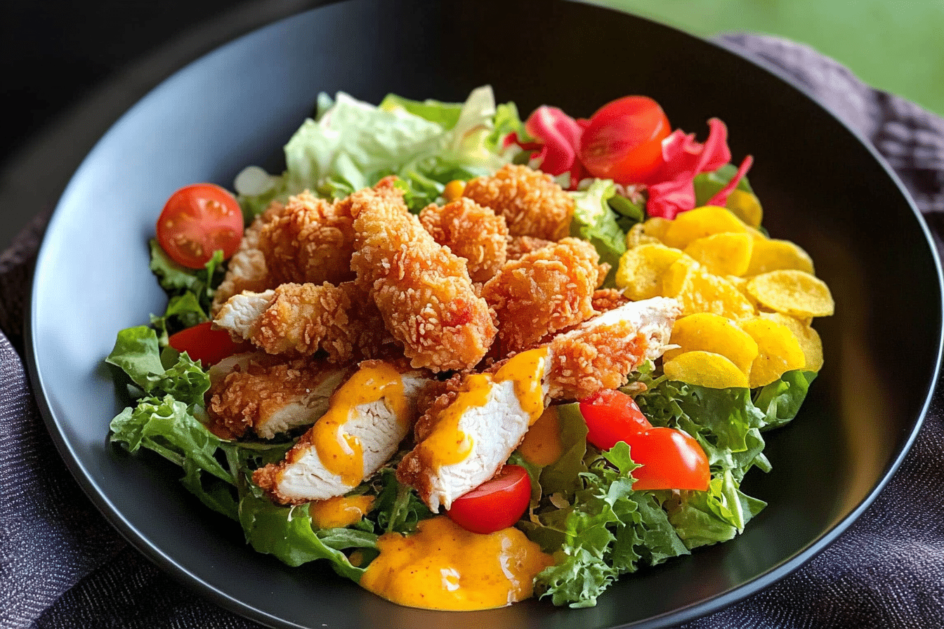 Southern Fried Chicken Salad with Honey Mustard