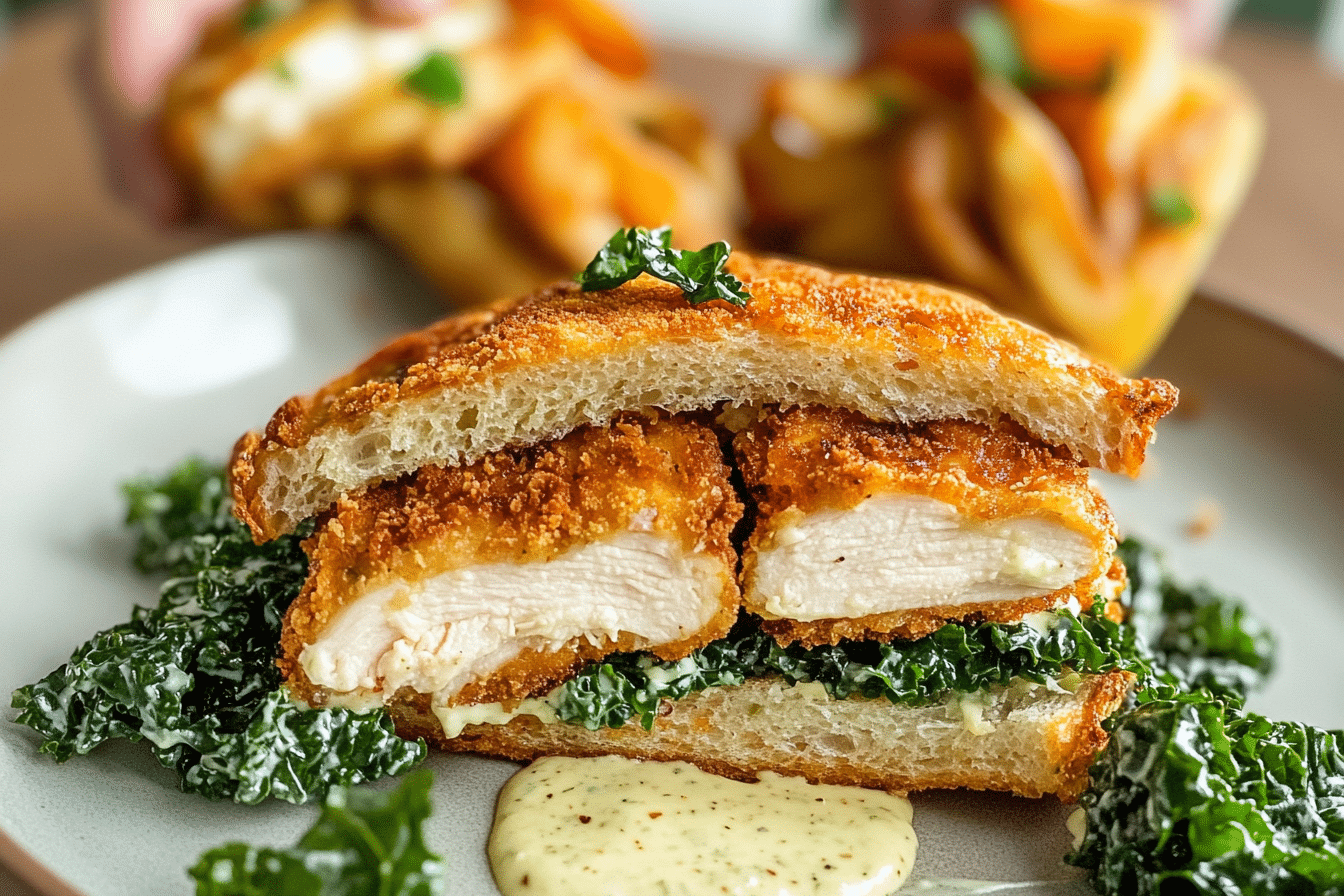 Chicken Cutlet Caesar Sandwich