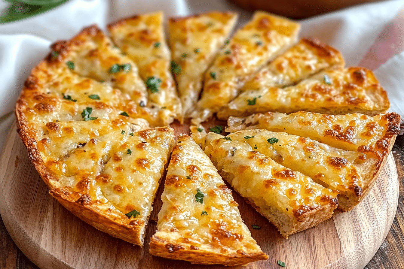 Cheesy Garlic Tortilla Bread (Air Fryer)