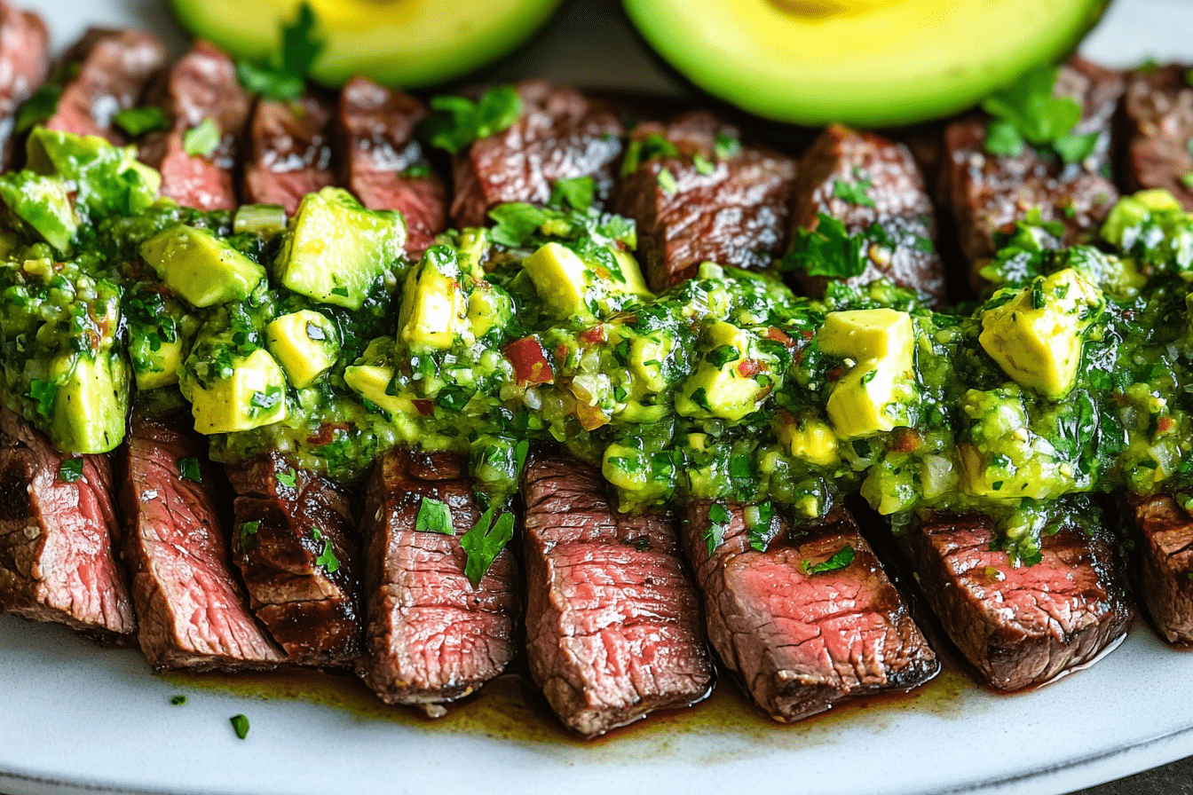 Skirt Steak with Avocado Chimichurri