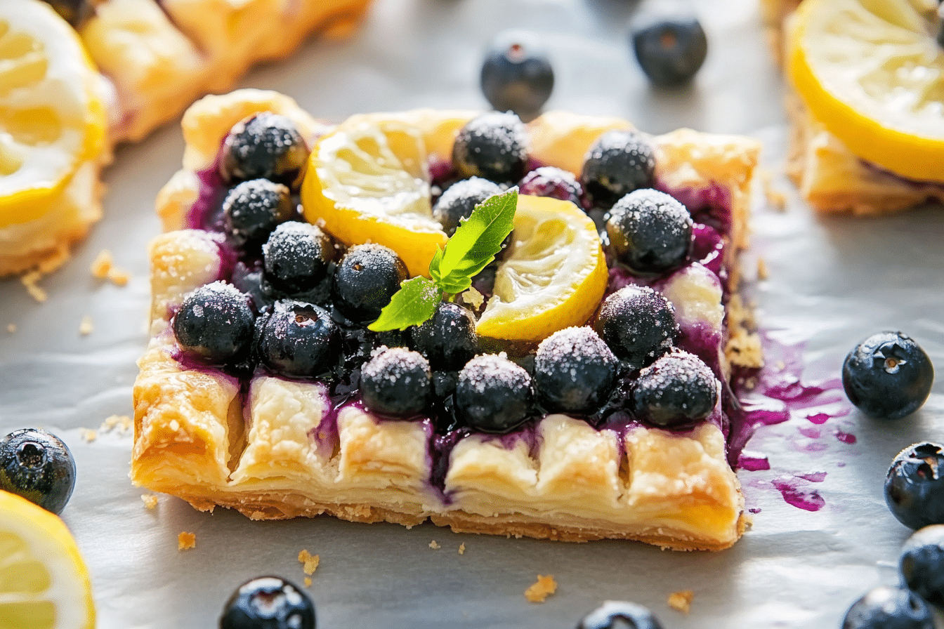 Lemon Blueberry Puff Pastry Tart