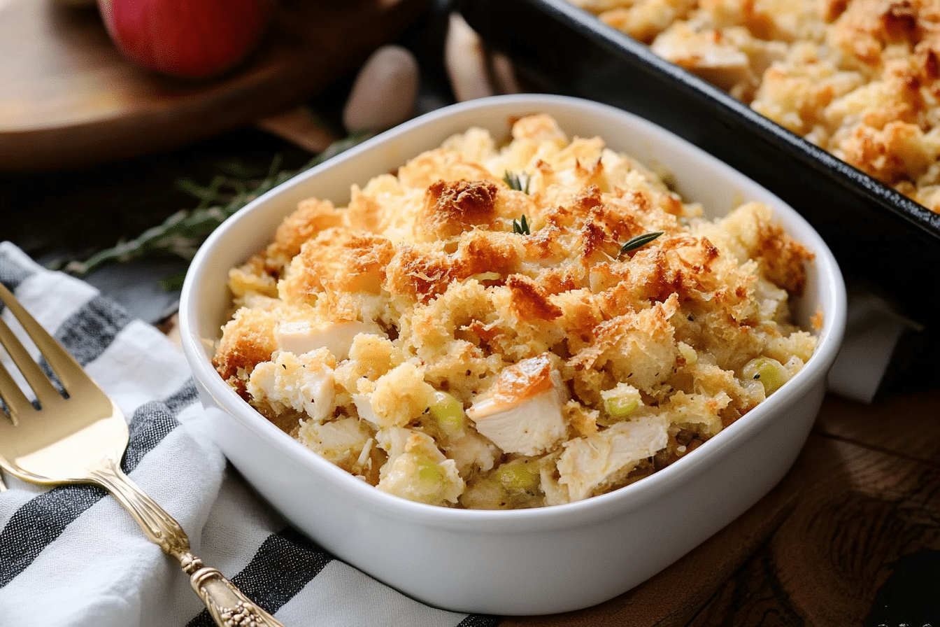 Cheesy Chicken & Stuffing Bake